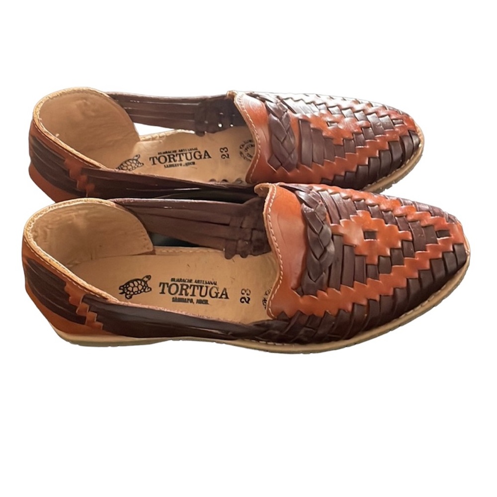 Huarache Shoe Artesanal Tortuga 23 Tan Brown Weave Sz 3 Unisex Slip On NEW Beach